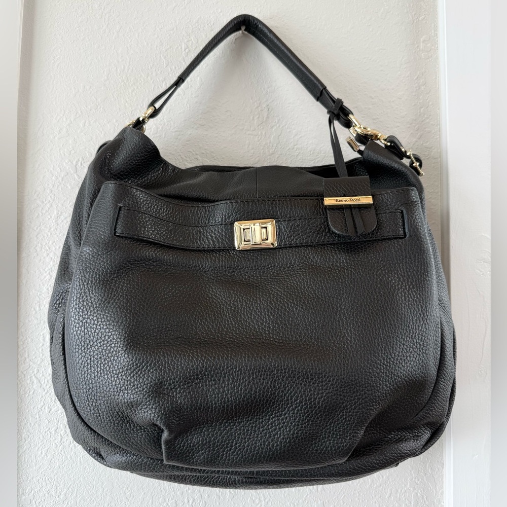 Bruno‎ Rossi Black Leather Handbag